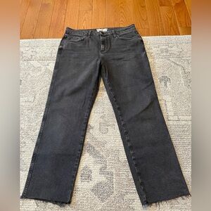 Free People washed black straight leg jean 28/6 short